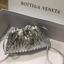 Top Bottega Veneta MINI POUCH 585852 SILVER BV462gZ83