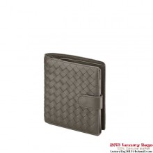 Bottega Veneta 114073 V001N 1300 Intrecciato Nappa Flap French Wallet Shadow BV1021jo45