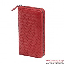 Bottega Veneta 275064 V001N 6520 Intrecciato Nappa Zip Around Wallet Blood BV1044wn15