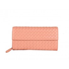 Bottega Veneta Intrecciato Nappa Continental Wallet 5809 Pink BV258rN47