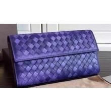 Bottega Veneta Intrecciato Nappa Tri-Flod Wallet BV1505071 Violet BV765OZ92