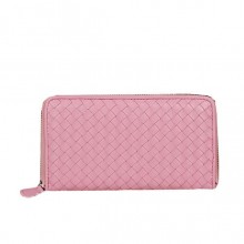 Bottega Veneta Intrecciato Nappa Zip Around Wallet BV20017 Pink BV797qB82