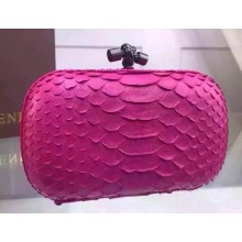 Bottega Veneta Snake Leather Knot Clutch BV8653 Rose BV357aM39