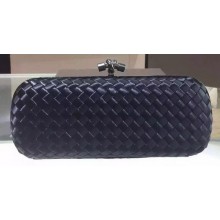 Bottega Veneta STRETCH Knot Sheepskin Leather Clutch BV8651 Black BV1097zS17
