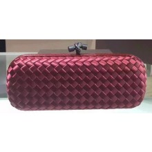 Bottega Veneta STRETCH Knot Sheepskin Leather Clutch BV8651 Burgundy BV584pB23