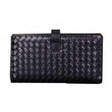Fake Bottega Veneta Intrecciato Calfskin Wallet BV6033 Black BV374qY98