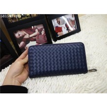 Knockoff Bottega Veneta Intrecciato Calfskin Zip Around Wallet BV5815 Blue BV867no73