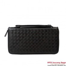 Luxury Bottega Veneta Intrecciato Nappa Zip Around Wallet BV583 Brown BV286UF26