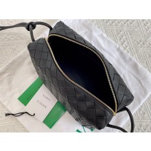 Replica Bottega Veneta Small intrecciato leather cross-body bag 680255 Black BV702fN93