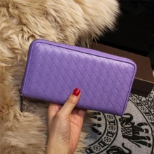 Replica Top Bottega Veneta Intrecciato Nappa Zip Around Wallets 114073 Lavender BV856di41