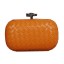 Fake Bottega Veneta Intrecciato Sheepskin Impero Ayers Knot Clutch 11308 Orange BV661DV93