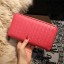 Imitation Bottega Veneta Intrecciato Nappa Zip Around Wallets 114073 Light Red BV119Mq48