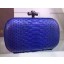 Imitation Bottega Veneta Snake Leather Knot Clutch BV8653 Blue BV881SU34