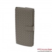 AAA Bottega Veneta 134075 V001N 2808 Intrecciato Nappa Continental Wallet Steel BV461Wl50