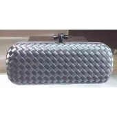 AAA Bottega Veneta STRETCH Knot Sheepskin Leather Clutch BV8651 Grey BV657JH19