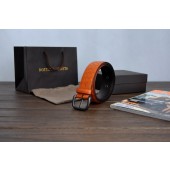 AAAAA Knockoff Bottega Veneta Intrecciato Nappa Belt 274484 Orange BV1125gk48