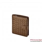 Bottega Veneta 114073 V001N 2802 Intrecciato Nappa Flap French Wallet Chene BV647Oe12