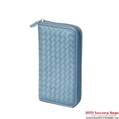 Bottega Veneta 114076 V001N 4803 Intrecciato Nappa Zip Around Wallet Cadet BV1180PE71