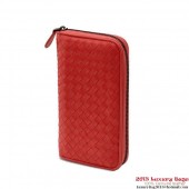 Bottega Veneta 114076 V001N 7501 Intrecciato Nappa Zip Around Wallet Fire BV246cE58