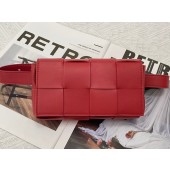 Bottega Veneta CASSETTE Mini intreccio leather belt bag 651053 TOMATO BV696sf78