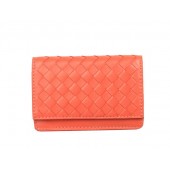 Bottega Veneta Intrecciato Nappa Card Case 5810 Light Red BV844Gp37