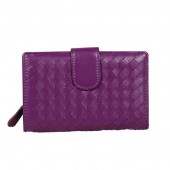 Bottega Veneta Intrecciato Nappa Flap French Wallet BV2155 Purple BV1238dX32