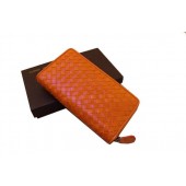 Bottega Veneta Intrecciato Nappa Zip Around Wallet 17004 Light Orange BV532Ul96