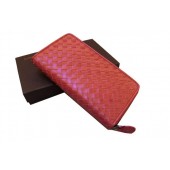 Bottega Veneta Intrecciato Nappa Zip Around Wallet 17004 Light Red BV1135rf73