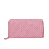 Bottega Veneta Intrecciato Nappa Zip Around Wallet BV20017 Pink BV797qB82
