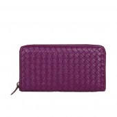 Bottega Veneta Intrecciato Nappa Zip Around Wallet BV20017 Purple BV12JF45