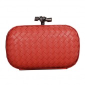 Bottega Veneta Intrecciato Sheepskin Impero Ayers Knot Clutch 11308 Light Red BV1053vJ33