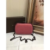 BOTTEGA VENETA Knot snakeskin-trimmed satin clutch 62548 Watermelon Red BV1048kH80