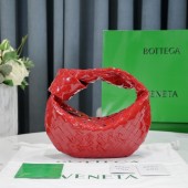 Bottega Veneta Mini intrecciato patent leather top handle bag JODIE 651876V red BV497rH96
