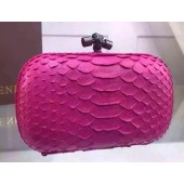 Bottega Veneta Snake Leather Knot Clutch BV8653 Rose BV357aM39