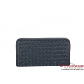 Copy Bottega Veneta Intrecciato Nappa Zippy Wallet 115709-2 Blue BV1155vA83
