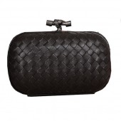 Copy Bottega Veneta Intrecciato Sheepskin Impero Ayers Knot Clutch 11308 Black BV1113UG71