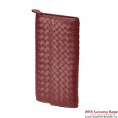 Fake Bottega Veneta 150509 V001N 6520 Intrecciato Nappa Continental Wallet Blood BV267IL96