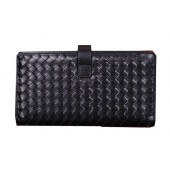 Fake Bottega Veneta Intrecciato Calfskin Wallet BV6033 Black BV374qY98