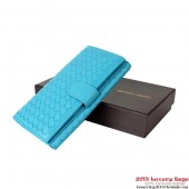 Fake Bottega Veneta Intrecciato Nappa Continental Wallet BV178 Light Blue BV949IL96