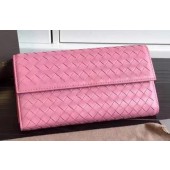 Fake Bottega Veneta Intrecciato Nappa Tri-Flod Wallet BV150507 Pink BV1173xR88