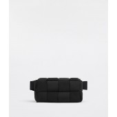 Imitation Bottega Veneta CASSETTE Mini Nylon belt bag 8952 Black BV312lH78