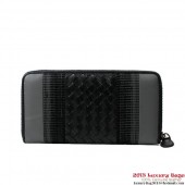 Imitation Bottega Veneta Edoardo Ebano Zip Around Wallet BV5025 Gray BV683Nj42