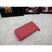 Imitation Bottega Veneta Intrecciato Nappa Zip Around Wallet BV5808 Light Red BV1222SU34