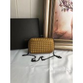 Imitation BOTTEGA VENETA Knot snakeskin-trimmed satin clutch 62548 Bronze BV32QQ72