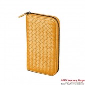 Imitation High Quality Bottega Veneta 114076 V001N 7604 Intrecciato Nappa Zip Around Wallet Topaz BV446Bo39