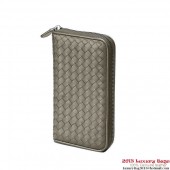 Imitation High Quality Bottega Veneta 114076 V4651 1300 Intrecciato VN Zip Around Wallet Shadow BV105Bo39
