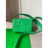 Replica Bottega Veneta CASSETTE Mini intreccio leather cross-body bag 666688 Parakeet BV901BH97