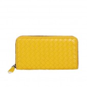 Replica Bottega Veneta Intrecciato Nappa Zip Around Wallet BV20017 Lemon BV1187Tm92