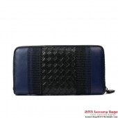 Top Bottega Veneta Edoardo Ebano Zip Around Wallet BV5025 RoyalBlue BV1080eo14