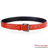 Top Bottega Veneta Intrecciato Nappa Belt Red BV1049He97